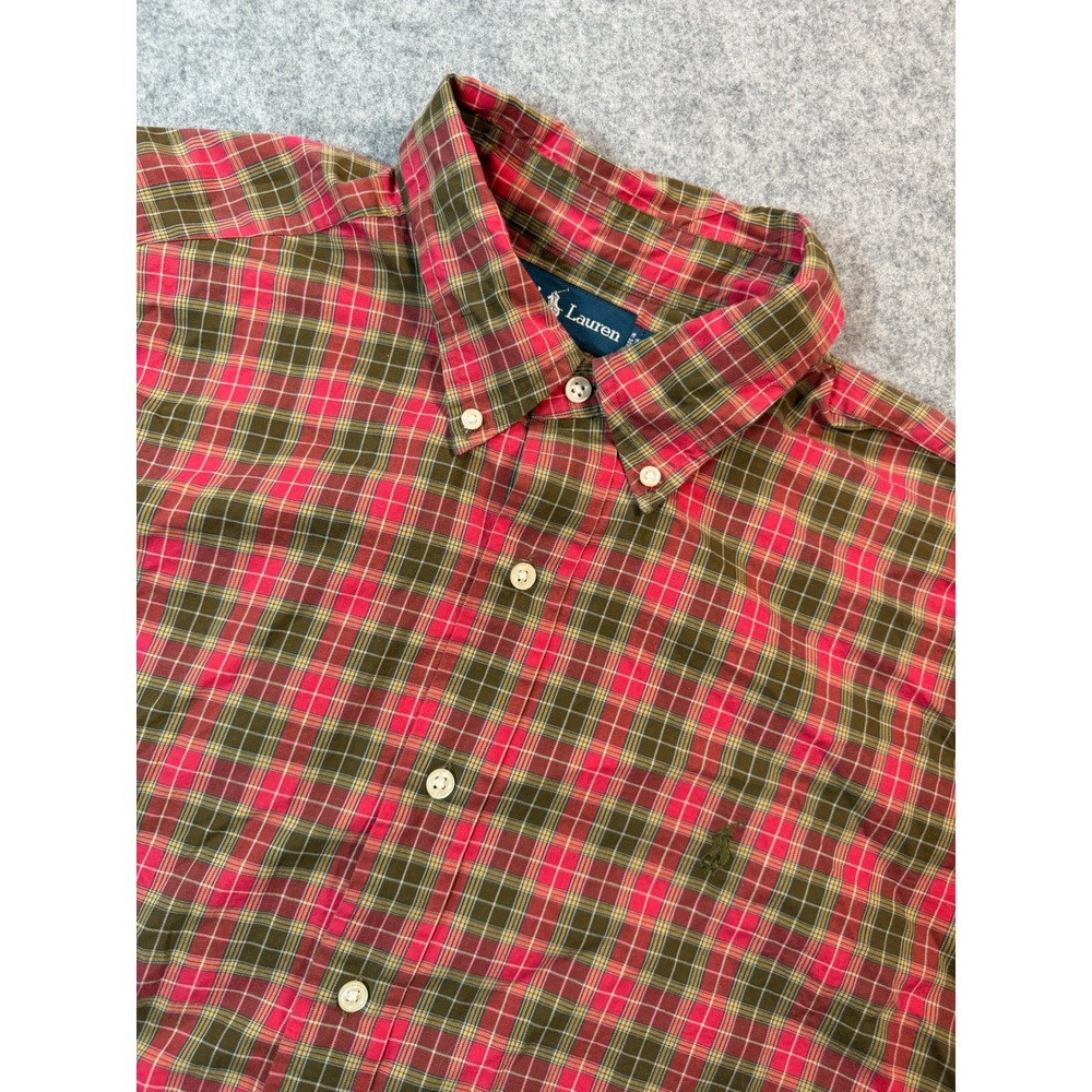 Ralph Lauren Mens‎ XL Classic Fit Plaid Button Down Shirt Long Sleeve
